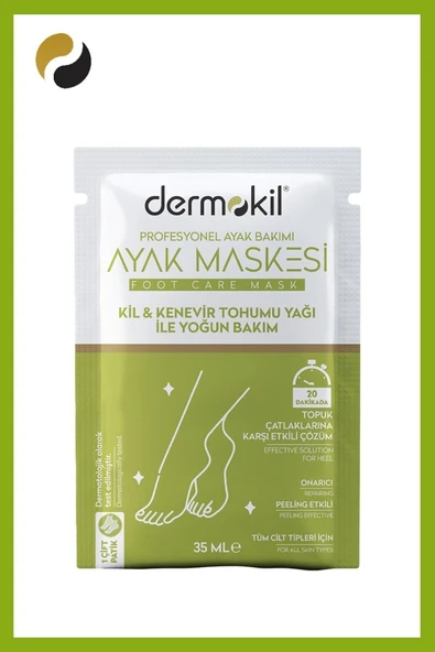 DERMOKİL KİL VE KENEVİR YAĞLI PEELİNG ETKİLİ AYAK MASKESİ 35 ML - Resim 4