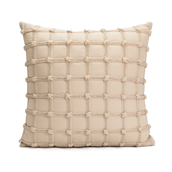 İskandinav Modern Yastık Kılıfı - Haki Tümsek Kare 45x45cm - Sadece Kılıf