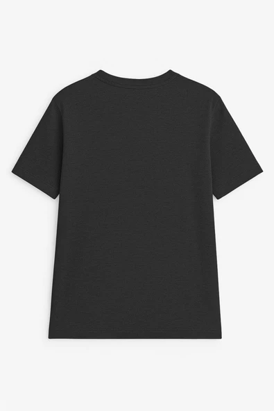 Erkek Bisiklet Yaka Basic Düz Kısa Kollu Gri T-shirt - 11