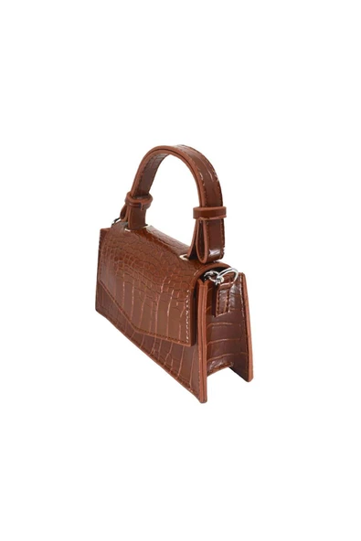Suni Deri Çıtçıtlı Ayarlanabilir Askılı Kadın El, Kol Ve Omuz Çantası 10*19 Cm B100001 - 3
