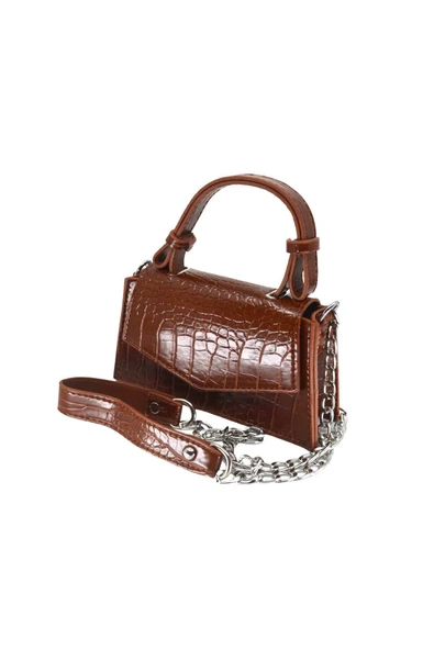 Suni Deri Çıtçıtlı Ayarlanabilir Askılı Kadın El, Kol Ve Omuz Çantası 10*19 Cm B100001 - 4