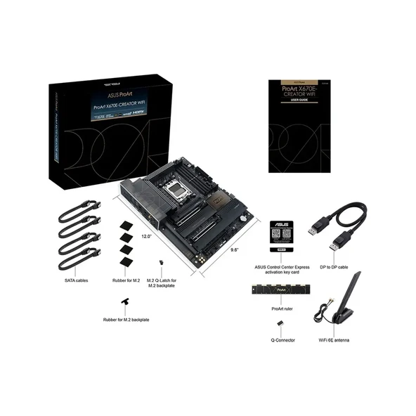 Asus Proart X670E-Creator Wıfı Amd X670 Am5 Ddr5 6400 2Xusb4(Thunderbolt) Hdmı 4X M2 Usb3.2 Wifi 6E Aura Rgb 10Gbit + 2.5Gbit Lan Atx Anakart       - Sıfır - 1