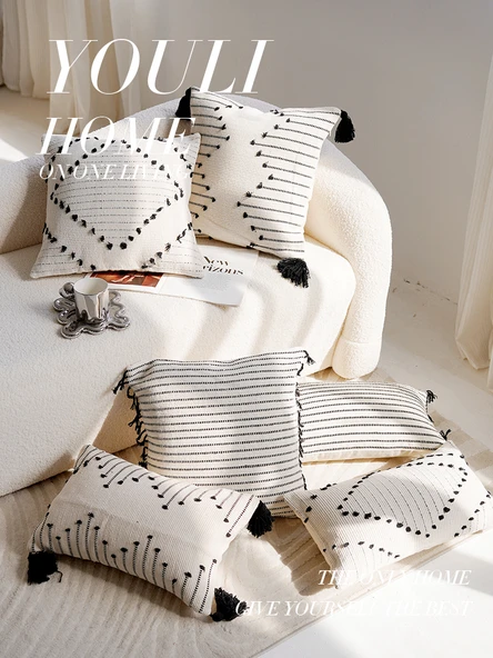 Fas Çok Desenli Yastık 30x50 cm - Kılıf + İç Dolgu - 3