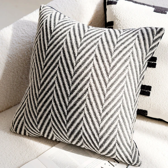 Babylon Balıksırtı Kare Yastık Kılıfı 45x45 cm - Sadece Kılıf