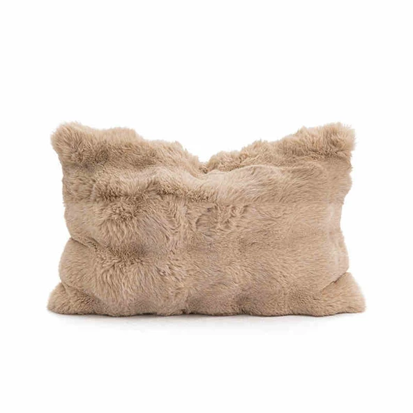 Modern Minimalist Dikişli Yastık Kılıfı - Haki Kabarcık Kare 30x50cm - Kılıf + İç Dolgu