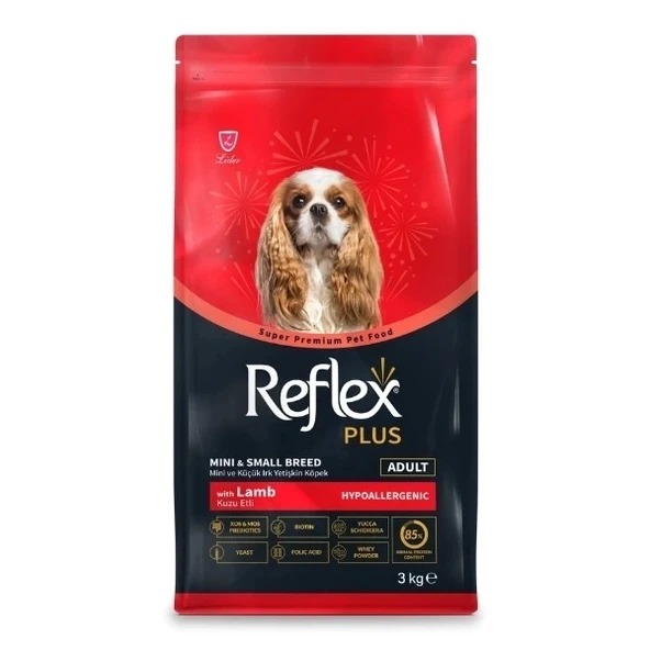 Reflex Plus Kuzu Etli Mini ve Küçük Irk Yetişkin Köpek Maması 3 Kg - 3