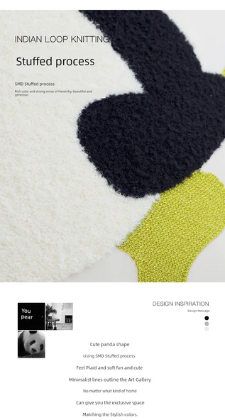 Peluş Toplu Sarı Panda Yastık Kılıfı 45x45 - Kılıf + İç Dolgu - 8