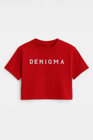 Kadın Bisiklet Yaka Kısa Kollu Crop T-Shirt
