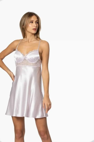 PİERRE CARDİN 6010  Pudra  Kısa Gecelikli Saten 6 Lı Çeyiz Seti - Resim 10