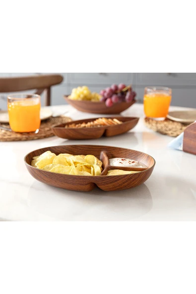 Angers Üç Bölmeli Oval Çerezlik ürün görseli 1