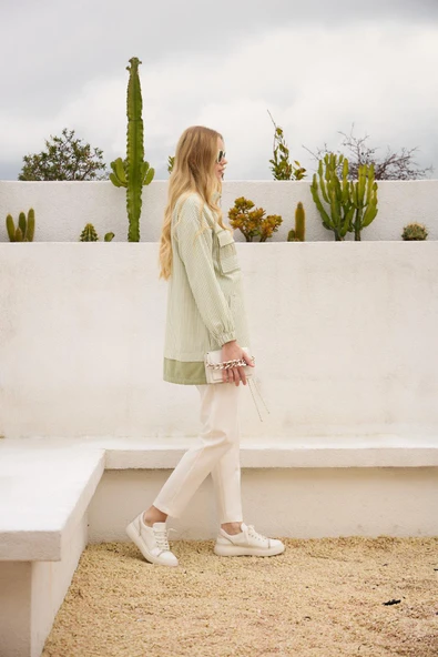 TAŞ DETAYLI ÇİZGİLİ KAP - 3