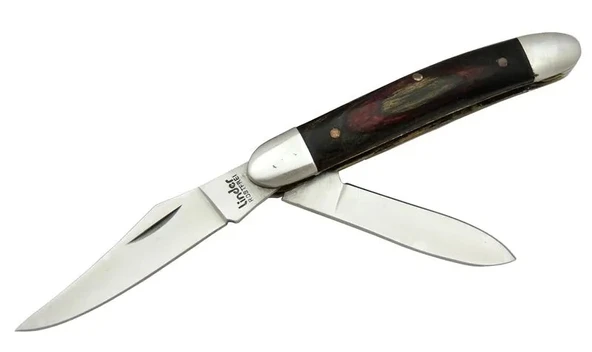 K-21 Linder Çiftli / Çift Ağızlı Çakı 14,5 Cm - Ahşap Saplı, Manuel