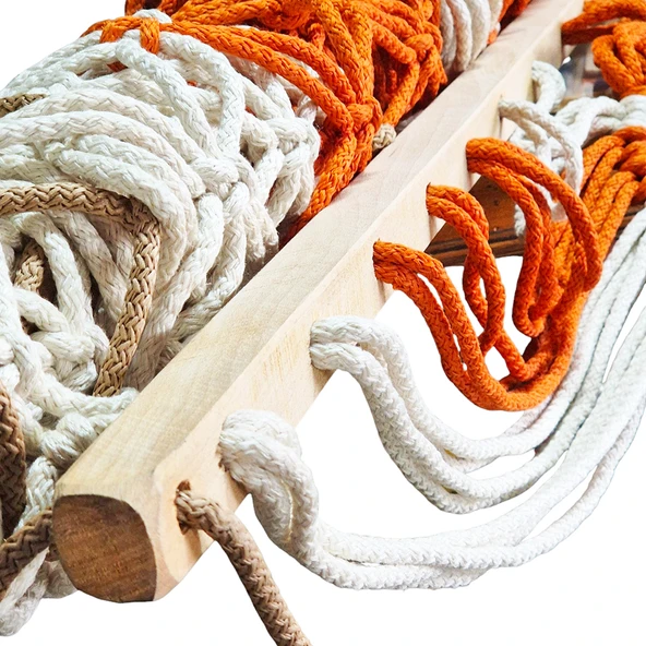 Büyük Boy Hamak Çift Katlı Kalın Sağlam Örme İpli File Salıncak 110cmx200cm (Ürün Rengi Değişkenlik Gösterir) - 4