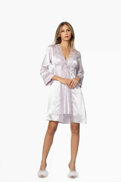 PİERRE CARDİN 6010  Pudra  Kısa Gecelikli Saten 6 Lı Çeyiz Seti - Resim 9