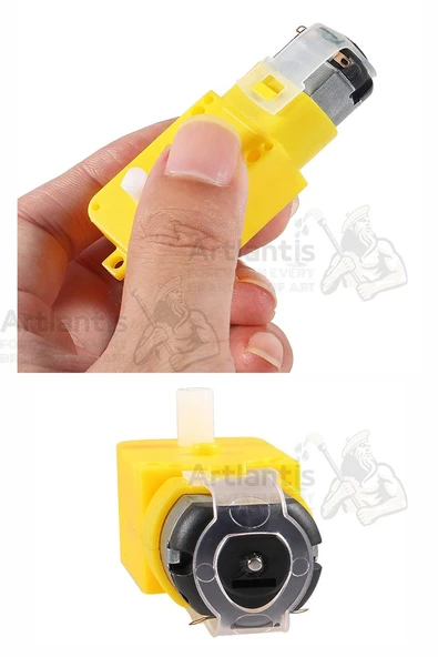 Çift Eksenli Motor Redüktörlü 6V 250 Rpm 4 Adet Sarı Dc Motor Arduino Robotik Motor Deney Okul Bilim Araba Yapım - 5