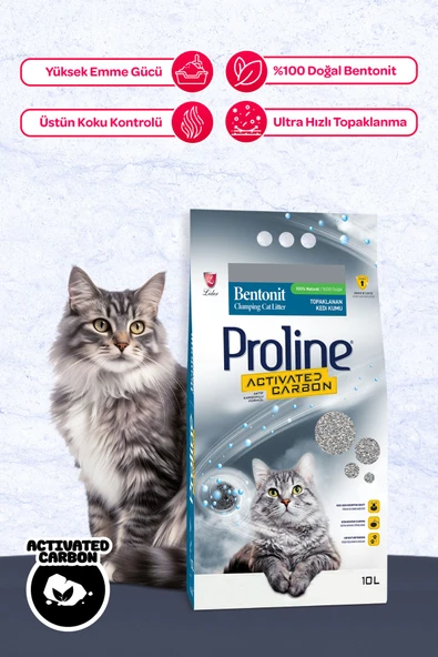 Pro line Aktif Karbonlu Topaklanan Kedi Kumu 10 Lt