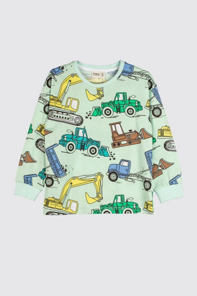 Work Machines Dino Desenli Erkek Pijama Takımı - 2