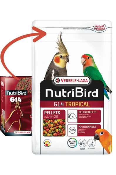 Versele Laga Nutrıbırd G14 Tropıcal Paraket Pelet Yem 1kg