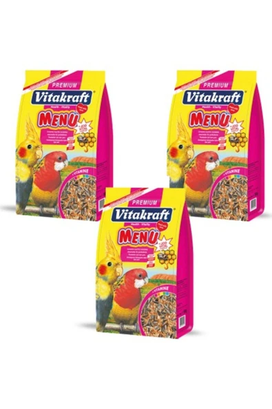 Vitakraft Premium Paraket Yemi 1 Kg x 3 Adet