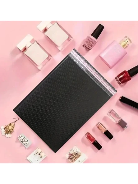 Patpatlı Balonlu Kargo Poşeti, Bantlı Siyah E Ticaret Poşeti 5 Adet 25X35+5 - Resim 3