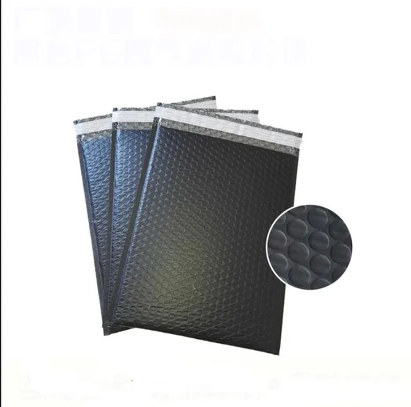 Patpatlı Balonlu Kargo Poşeti, Bantlı Siyah E Ticaret Poşeti 5 Adet 25X35+5 - Resim 4