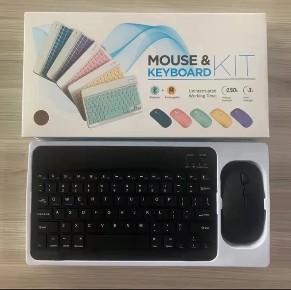 ST4470 Kablosuz Ultra Slim Şarjlı Mini Bluetooth Klavye Mouse Set - 1