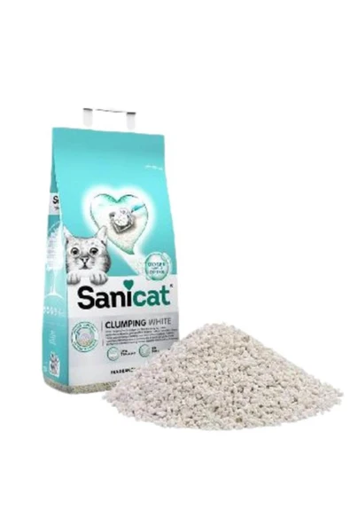 Sanicat Clumping White Kokusuz Süper Topaklanan Beyaz Kedi Kumu 20 Lt