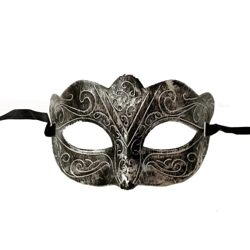 Maskeli Balo Antik Gri Gümüş Eskitilmiş Maske Balo Venedik - 2