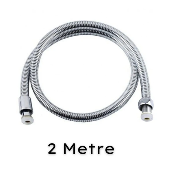 Uzun Banyo Duş Spiral Hortumu 2metre /kenetli Örgülü Paslanmaz Kopmaz Uzun Duş Hortumu - Resim 2