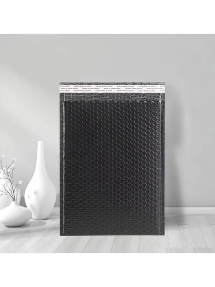 Patpatlı Balonlu Kargo Poşeti, Bantlı Siyah E Ticaret Poşeti 5 Adet 25X35+5 - Resim 5