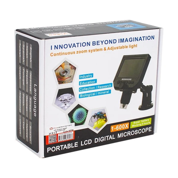 Powermaster PM-18798 4.3 İnç Lcd Kendinden Ekranlı 3.6 MP Taşınabilir HD Dijital Mikroskop Hassas İş Tamirci Mikroskop - 4
