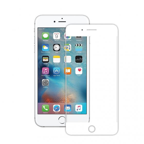 Iphone 6G Uyumlu Parlak Nano Ekran Koruyucu (Beyaz Çerçeve)