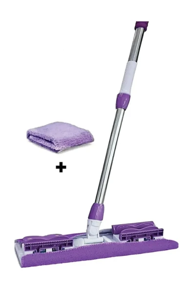 Panayır Home Mop Fayans Cam Duvar Yüzey Temizlik Mikrofiber Mandallı Mop 130cm