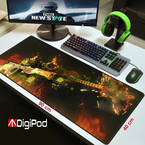 Gaming Mousepad Oyuncu Mousepad 90X40 Xxl Büyük Oyuncu Mousepad Kaymaz Taban 4mm Kalınlık - 4