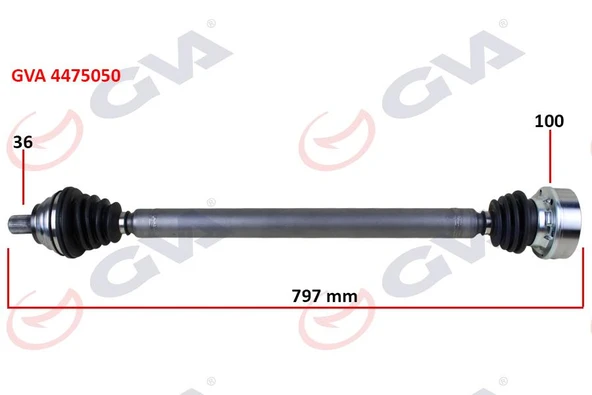 KOMPLE AKS SAĞ GOLF 5/6-A3-LEON-OCTAVIA 1.6 102 hp MAN. 797mm