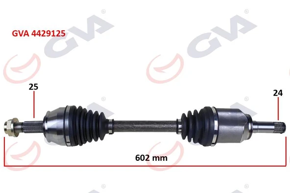 AKS KOMPLE SOL BIPPER-NEMO 1.3 HDI 10 FIORINO 1.3 MJTD Euro5 MOT. 13 İÇ AKS KAFALI 602mm