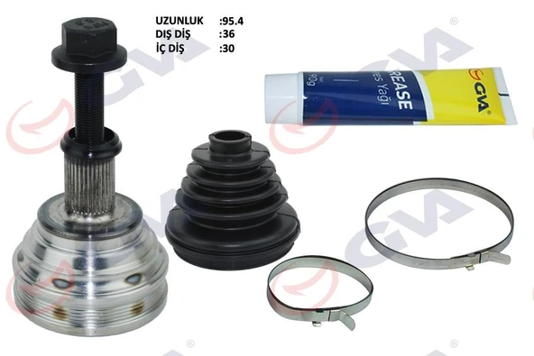 AKS KAFASI DIŞ ÖN GOLF 5/6-A3-LEON-OCTAVIA 1.6/1.6FSI 102 hp MAN./AUTO. 36x30x59.5 95.5mm