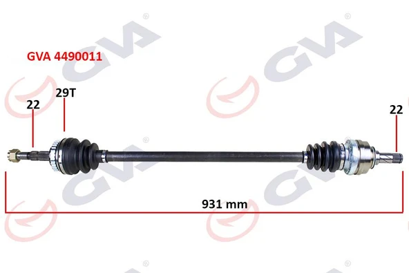 KOMPLE AKS SAĞ CORSA B 1.2i 16V 93-00 ABS Lİ 926mm 29DİŞ