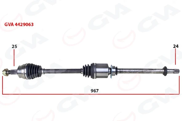 KOMPLE AKS SAĞ MİLLİ DOBLO 1.3 MULTIJET 10 967mm