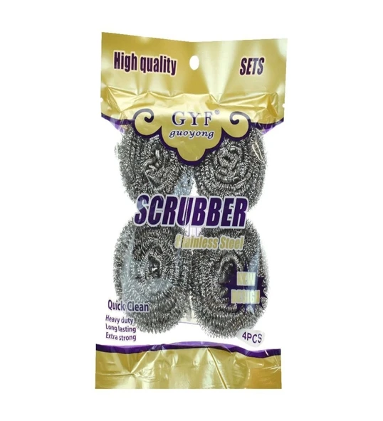 Scrubber Paslanmaz 4'lü Bulaşık Teli