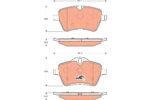 ÖN BALATA MİNİ COOPER S R50 R5 02 06 R52 04-07 R56 06 10 R57 10 R59 12 R58 R60 R61 ürün görseli 1