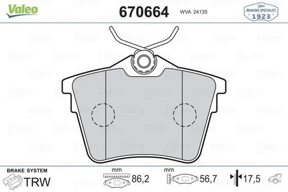 ARKA FREN BALATASI PEUGEOT P407 1.6 HDI 1.8-2.0 04 607 00 CITROEN C5 08