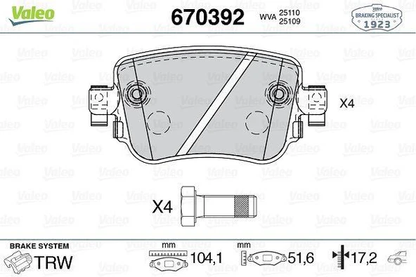 ARKA BALATA VW CADDY IV 2.0TDI 15 CUUF-DFSF 104.1x17.2x51.6