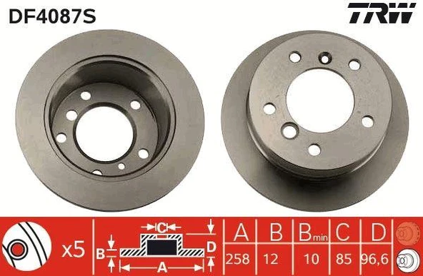 FREN DISKI ARKA MERCEDES W463 B901 B904 . VW LT 28-35-46