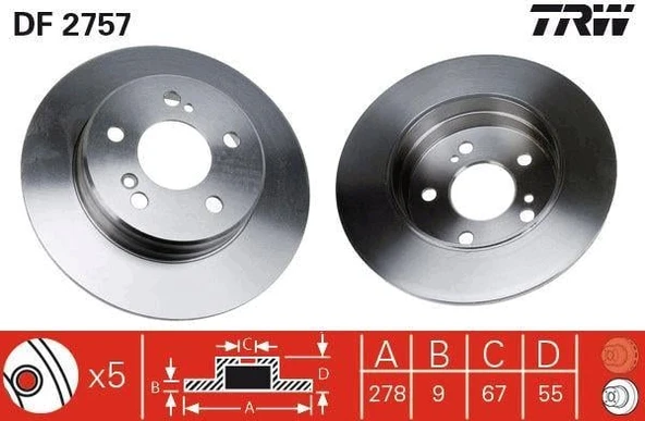 FREN DISKI ARKA MERCEDES W202 W203 CL203 W210 C208 W124