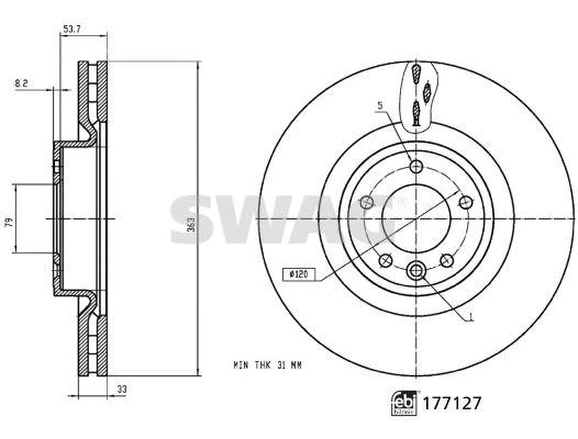 FREN DISKI ON 19 INC RANGE ROVER SPORT 2 L494 13 16 RANGE ROVER 4 VOGUE L405 12 DISCOVERY 5 L462 16 ürün görseli 1