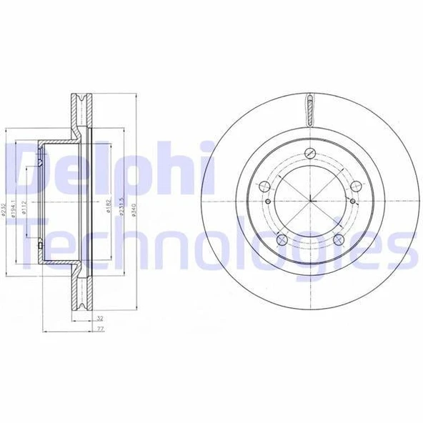 FREN DİSKİ TEKLİ PAKET . DELİKLİ ÖN TOYOTA LANDCRUISER 01/2008