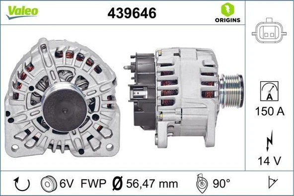 ALTERNATOR 14V 150A RENAULT CLIO III 05 10 CLIO IV 12 FLUENCE 10 KANGOO II 08 LAGUNA III 07 15 MEGANE II 02 08 MEGANE III 09 15 MEGANE IV 16 DUSTER II 17 1.5dCi