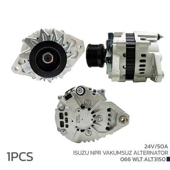 ALTERNATÖR 24V 50A ISUZU NPR VAKUMSUZ ürün görseli 1