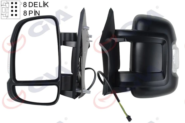 DIŞ DİKİZ AYNASI SOL DUCATO-BOXER-JUMPER 06 ELEKTRİKLİ ISITMALI SİNYALLİ KISA KOL KONVEKS 8 FİŞ VM-6201EHL